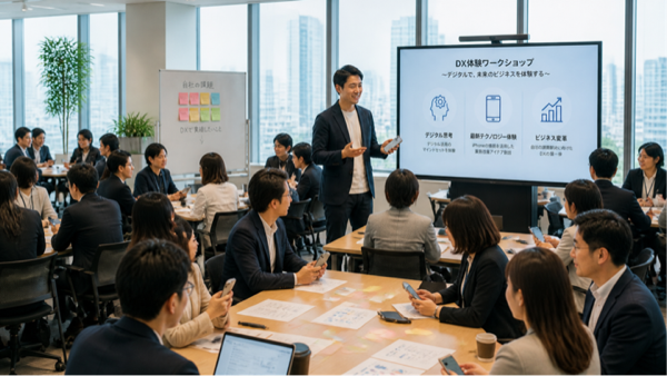 DX体験ワークショップでiPhoneを活用する様子