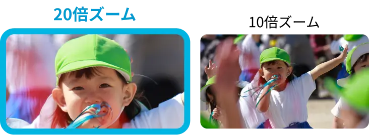 ビデオカメラの高倍率ズーム性能