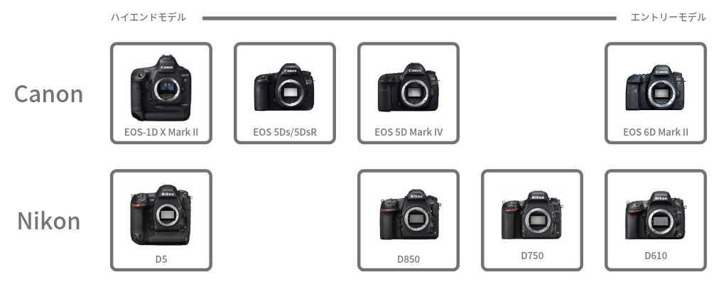 Canon Nikon フルサイズ一眼 比較
