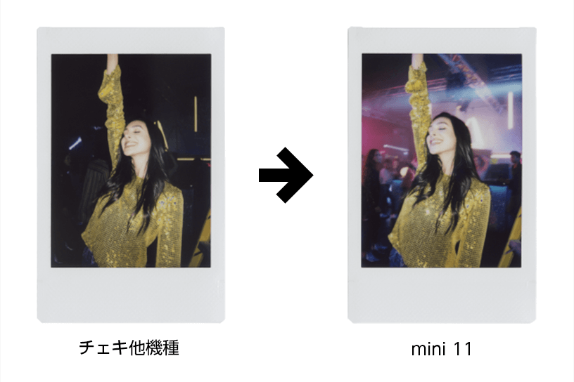 さらに簡単・キレイに撮れる！「チェキ instax mini11」の特徴 「オート露光機能」で簡単にキレイなチェキを撮影