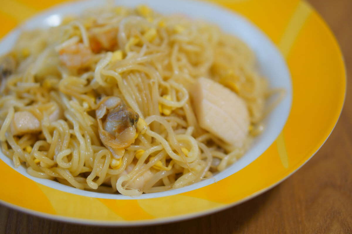 ホットクックで作れる包丁不要の超お手軽メニュー 海鮮塩焼きそば