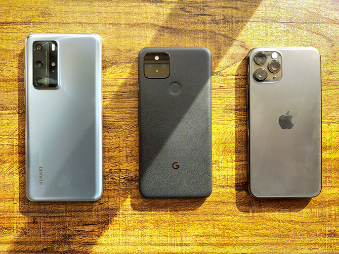 Google Pixel 5のサイズ比較