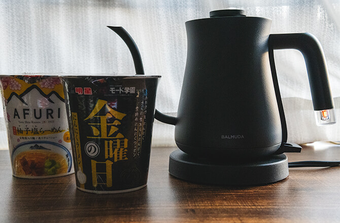 BALMUDA The Potならカップラーメンもおしゃれに