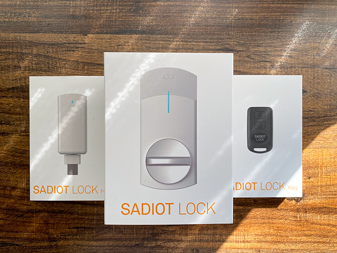 SADIOT LOCK スマートロック 本体(黒×1台) + Hub(黒×1個) + Key
