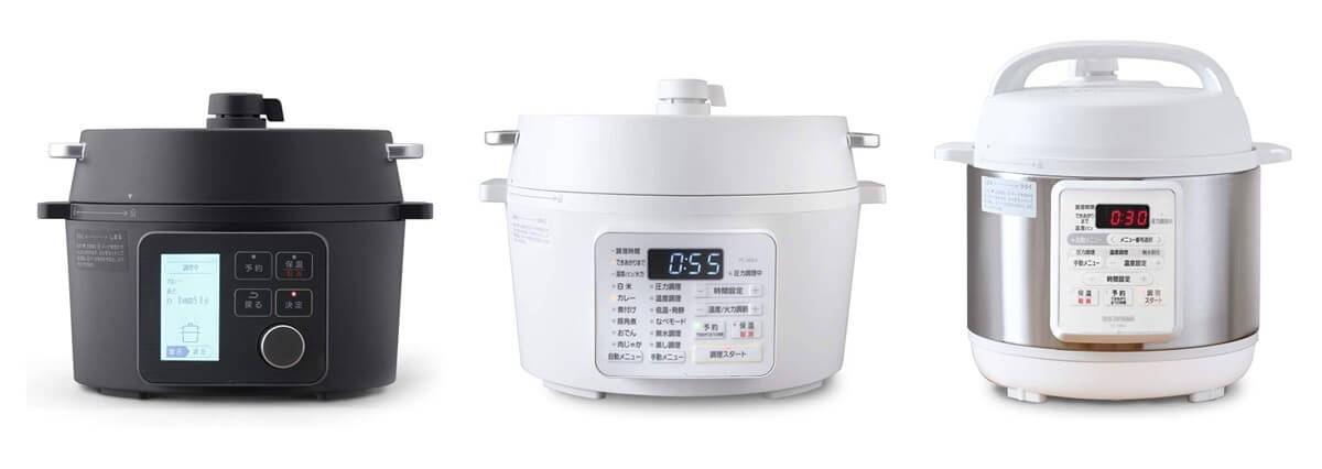 アイリスオーヤマの電気圧力鍋 2シリーズ全10種類の違いを一覧表で比較