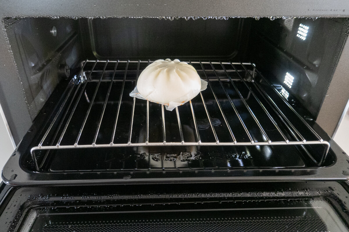 ツインバードのスチームオーブンレンジを使って実際に調理 冷凍肉まん（スチーム調理）