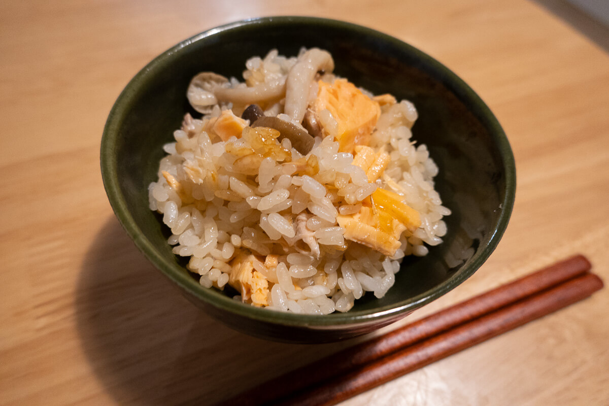 T-fal クックフォーミーを使って実際に調理 鮭としめじの炊き込みご飯