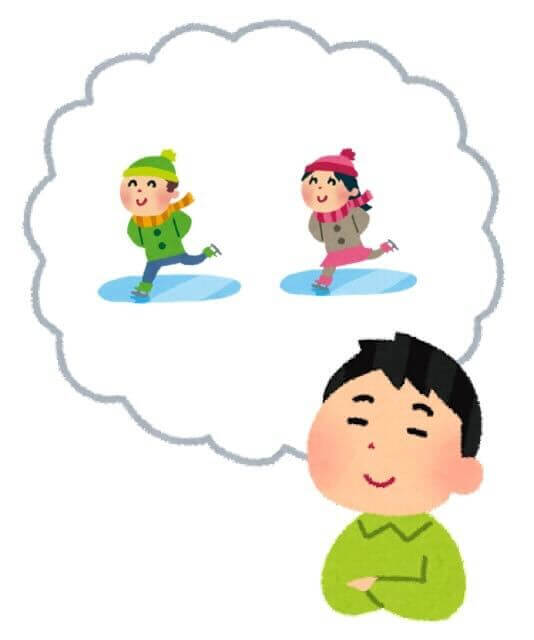 氷の上を滑る