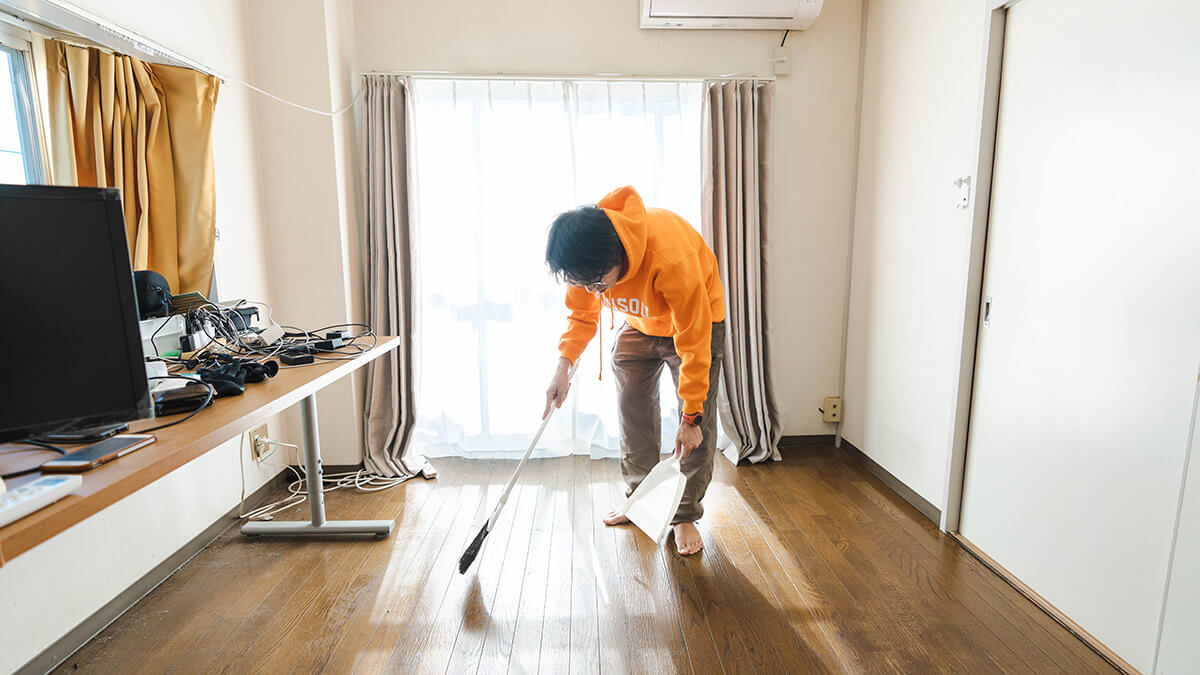 17年ぶりに掃除機をかける地主さん