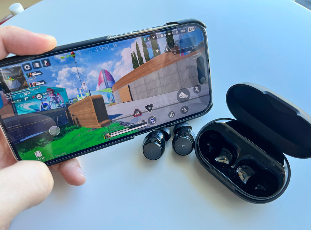 Ankerの完全ワイヤレスイヤホンSoundcore Space A40を実際に使ってみた感想 ◯：ゲームアプリや動画コンテンツで遅延がなく快適