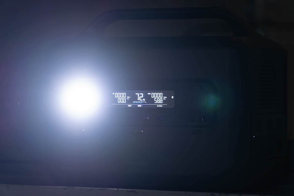 UGREEN PowerRoam 1200のライトは4段階
