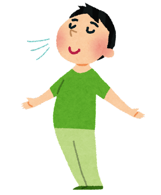深呼吸してる人のイラスト