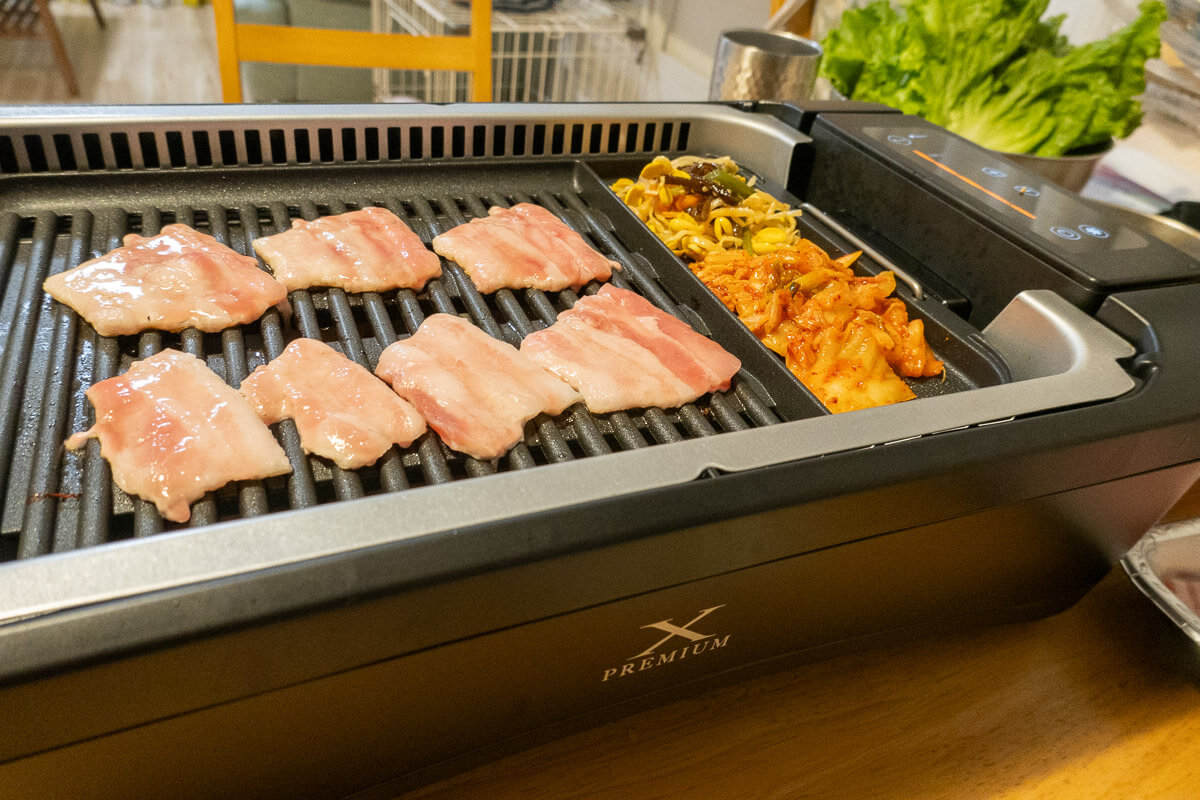 山善「煙の少ない焼肉グリル XGRILL PREMIUM」を使ってレビュー サムギョプサルパーティーしてみた