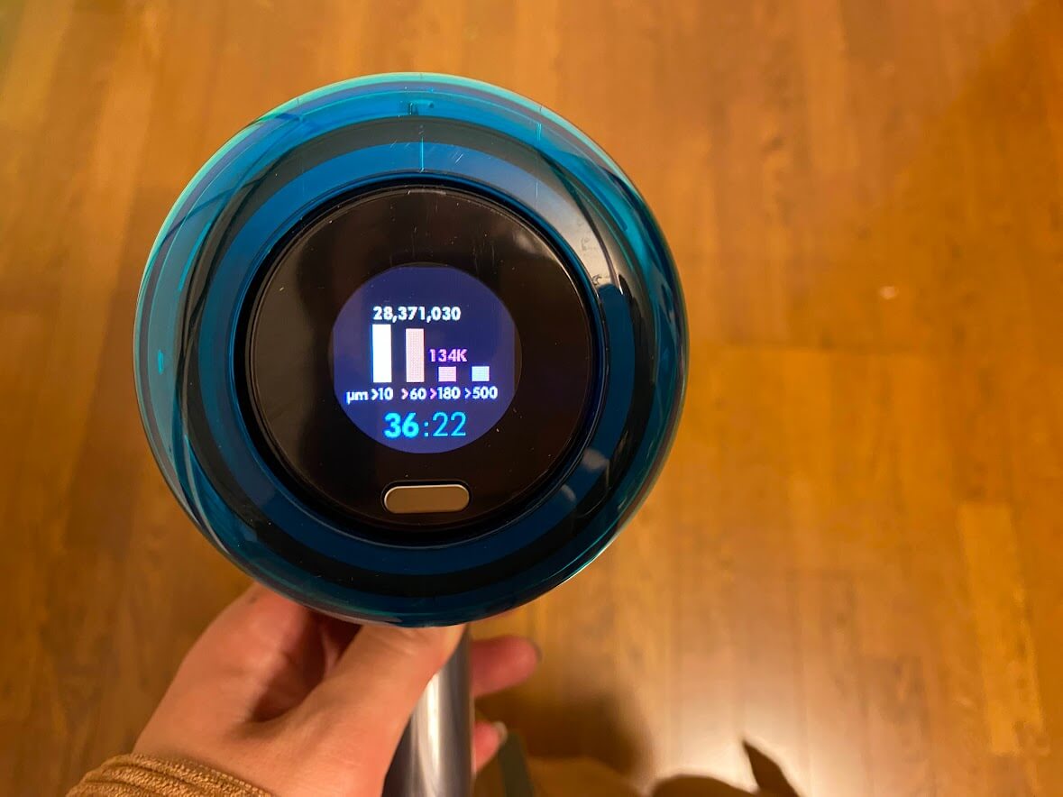 ダイソン V12s Detect Slim Submarineのピエゾエンサー表示