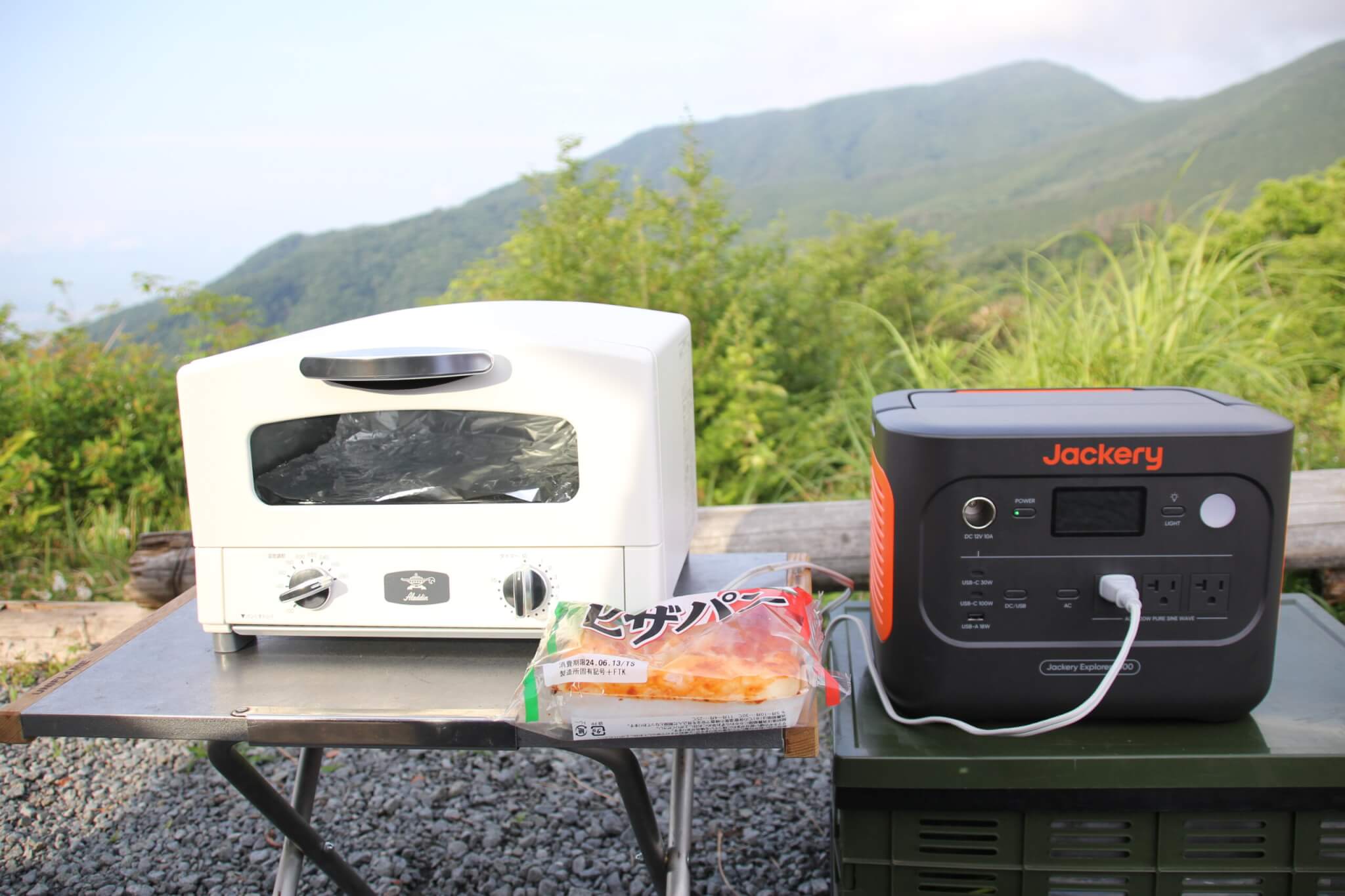 オーブントースターとポータブル電源