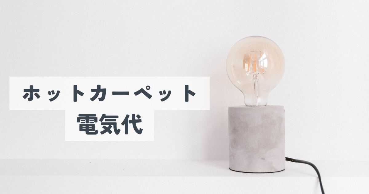 ホットカーペットの電気代