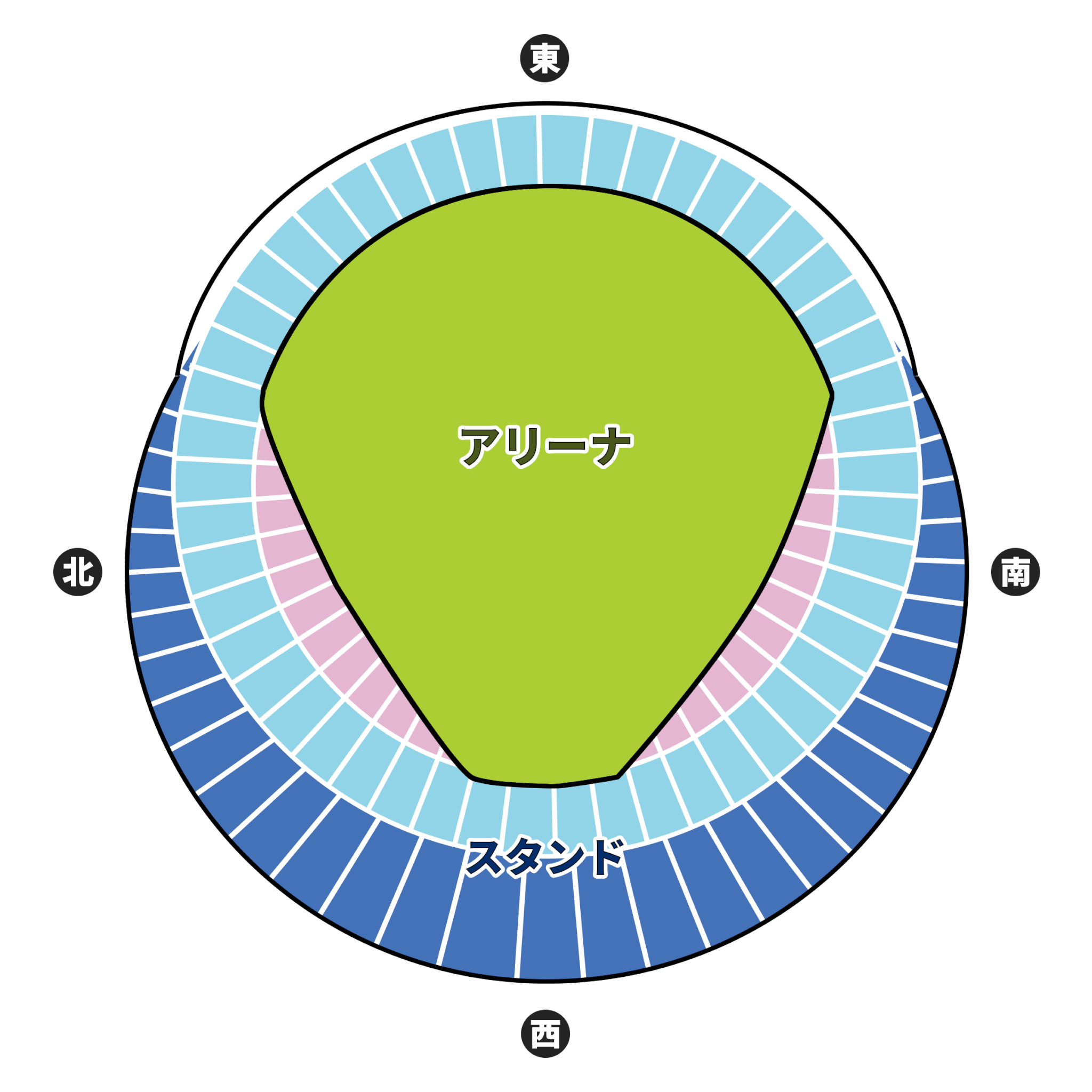 札幌ドームの座席表